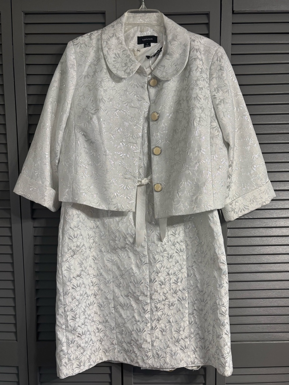 R&M Richards White Dress with Matching Jacket